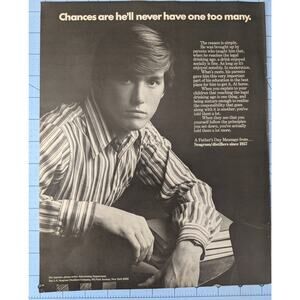 Vintage Print 1971 Ad Seagrams Father's Day Message
